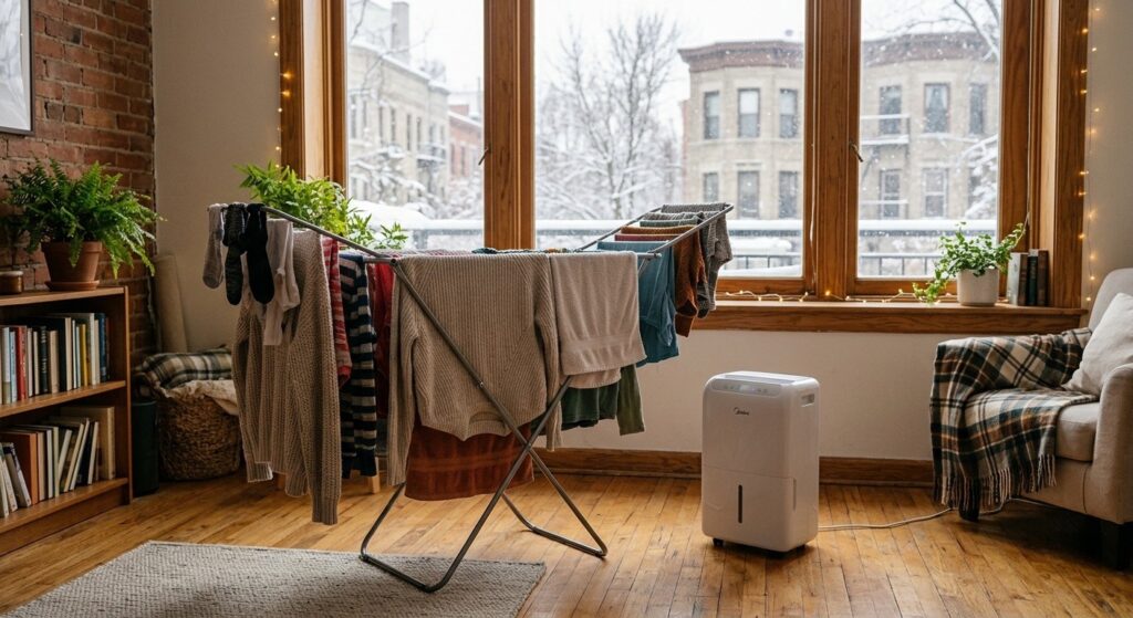 secar roupa no inverno dentro de casa