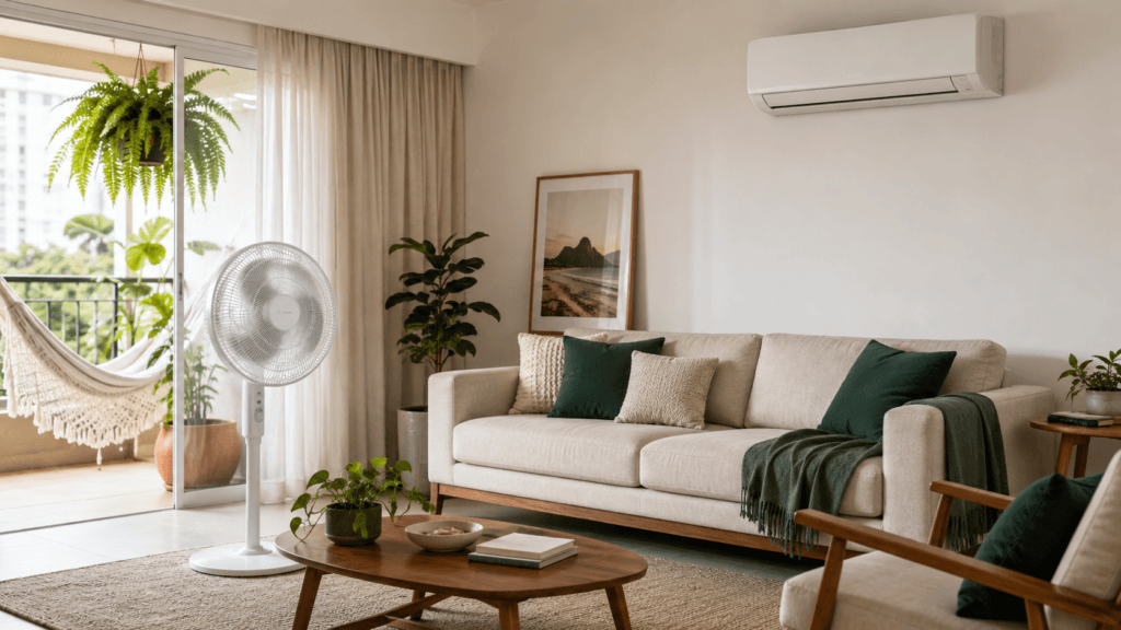 ventilador ou ar-condicionado